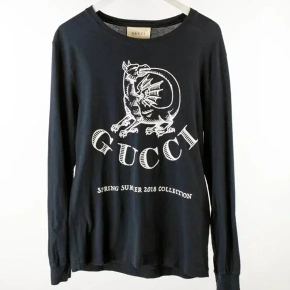 Gucci Men's SS/18 Dragon Invite Black Cotton T-Shirt